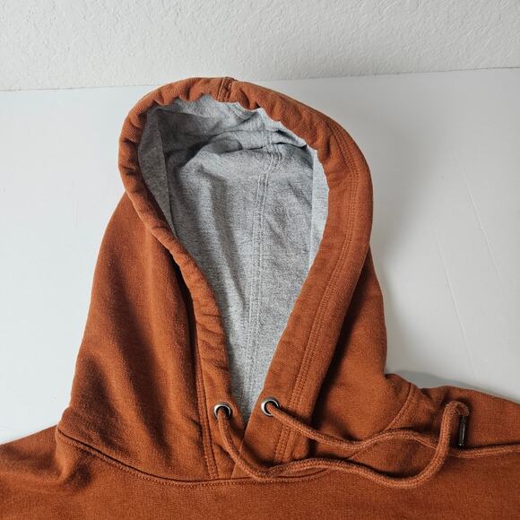 Champion Hoodie Men’s Medium Brown Logo Pullover Sweatshirt Cotton Blend Winter - Picture 6 of 9